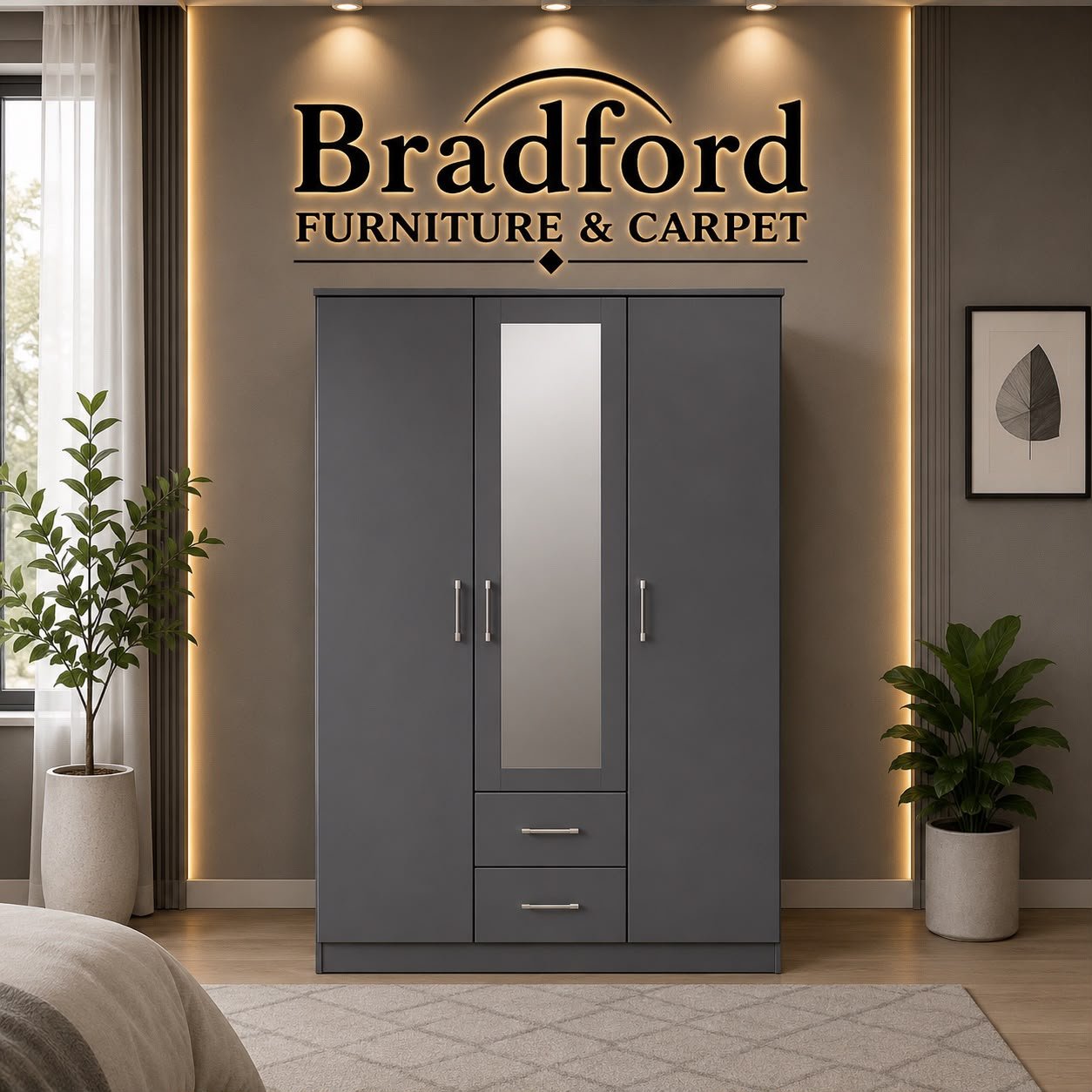 Dakota 3 Door 2 Drawer Mirrored Wardrobe Dakota 3 Door 2 Drawer Mirrored Wardrobe - Image 1