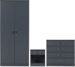 Dakota Trio Wardrobe Set in Dark Grey Color - Image 2