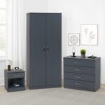 Dakota Trio Wardrobe Set in Dark Grey Color