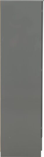 Denver 2 Door 1 Drawer Mirrored Wardrobe with Grey Gloss - Image 5