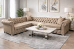 Hampton Chesterfield Corner Sofa, Champagne Classic Velvet