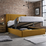 Harper Natural Fabric Winged Ottoman Storage Bed Frame - Image 4