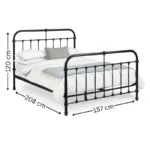 Logan Metal Bed in Black Color - Image 4