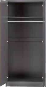 Malvern 2 Door Wardrobe in Grey Color - Image 4