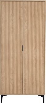 Miami 2 Door Wardrobe in Oak Effect & Black - Image 4