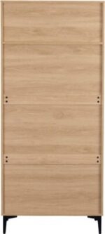 Miami 2 Door Wardrobe in Oak Effect & Black - Image 5
