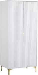 Miami 2 Door Wardrobe in White/Gold - Image 3