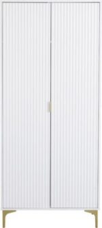 Miami 2 Door Wardrobe in White/Gold - Image 4