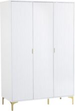 Miami 3 Door Wardrobe in White & Gold - Image 2