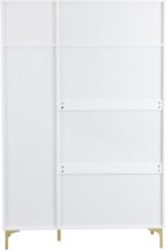 Miami 3 Door Wardrobe in White & Gold - Image 4