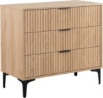 Miami 3 Drawer Chest White/Gold Color - Image 2