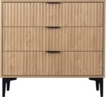 Miami 3 Drawer Chest White/Gold Color - Image 4