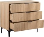 Miami 3 Drawer Chest White/Gold Color - Image 5