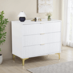 Miami 3 Drawer Chest White/Gold Color - Image 7