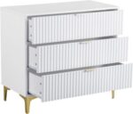 Miami 3 Drawer Chest White/Gold Color - Image 8