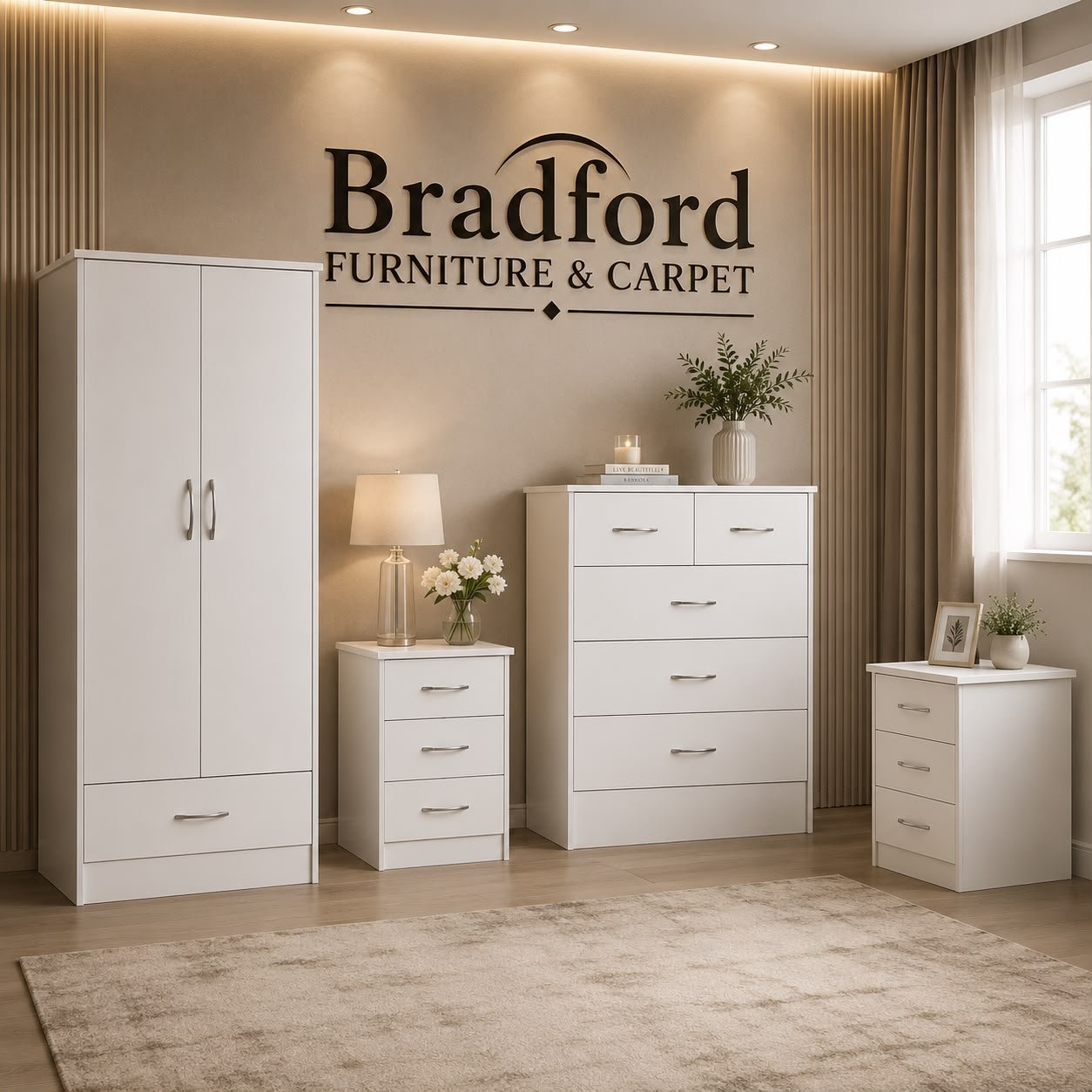 Nevada 2 Door 1 Drawer Wardrobe Bedroom Set (1) Nevada 2 Door 1 Drawer Wardrobe Bedroom Set - Image 1