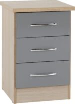 Nevada 2 Door 1 Drawer Wardrobe Bedroom Set in Grey Gloss - Image 6