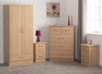 Nevada 2 Door 1 Drawer Wardrobe Bedroom Set wit Sonoma Oak Effect