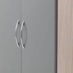 Nevada 2 Door Corner Wardrobe in Grey Gloss/Light Oak - Image 4