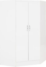 Nevada 2 Door Corner Wardrobe in White Gloss - Image 3
