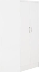 Nevada 2 Door Corner Wardrobe in White Gloss - Image 5