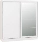 Nevada 2 Door Sliding Wardrobe in White Gloss