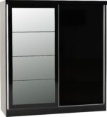 Nevada 2 Door Sliding Wardrobe in Black Gloss