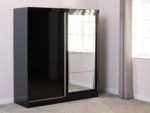 Nevada 2 Door Sliding Wardrobe in Black Gloss - Image 3