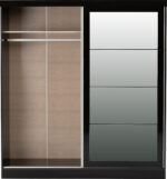 Nevada 2 Door Sliding Wardrobe in Black Gloss - Image 4