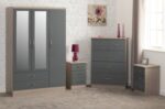Nevada 3 Door 2 Drawer Mirrored Wardrobe Bedroom Set - Image 4