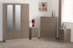 Nevada 3 Door 2 Drawer Mirrored Wardrobe Bedroom Set - Image 5