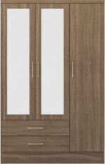 Nevada 3 Door 2 Drawer Mirrored Wardrobe Bedroom Set - Image 7