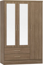 Nevada 3 Door 2 Drawer Mirrored Wardrobe Bedroom Set - Image 8