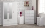 Nevada 3 Door 2 Drawer Mirrored Wardrobe Bedroom Set - Image 11