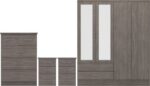 Nevada 4 Door 2 Drawer Mirrored Wardrobe Bedroom Set - Image 3