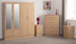 Nevada 4 Door 2 Drawer Mirrored Wardrobe Bedroom Set - Image 8