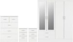 Nevada 4 Door 2 Drawer Mirrored Wardrobe Bedroom Set - Image 10
