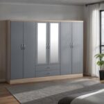 Nevada 6 Door 2 Drawer Mirrored Wardrobe