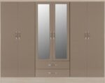 Nevada 6 Door 2 Drawer Mirrored Wardrobe - Image 11