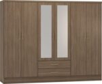 Nevada 6 Door 2 Drawer Mirrored Wardrobe - Image 12