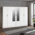 Nevada 6 Door 2 Drawer Mirrored Wardrobe - Image 16