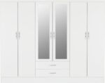 Nevada 6 Door 2 Drawer Mirrored Wardrobe - Image 17