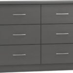 Nevada 6 Drawer Chest in 3D Effect Grey