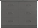 Nevada 6 Drawer Chest in 3D Effect Grey - Image 4