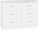 Nevada 6 Drawer Chest in White Gloss - Image 2