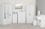 Nevada 6 Drawer Chest in White Gloss - Image 6