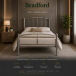 Newton Metal Bed with Black & Silver Color