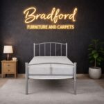 Newton Metal Bed with Black & Silver Color