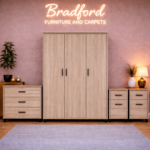 Oliver 3 Door Wardrobe Bedroom Set in Light Oak Effect
