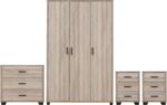 Oliver 3 Door Wardrobe Bedroom Set in Light Oak Effect - Image 7